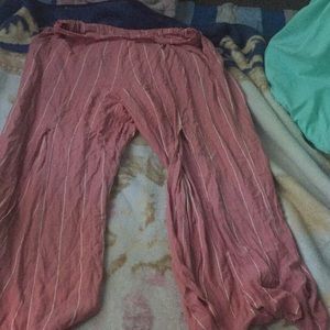 A pink with white stripes fashion pants